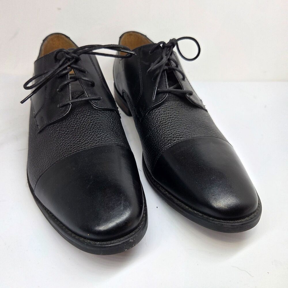 Florsheim 11879 Matera II Mens Black Leather Cap Toe Derbys Size US 12 D